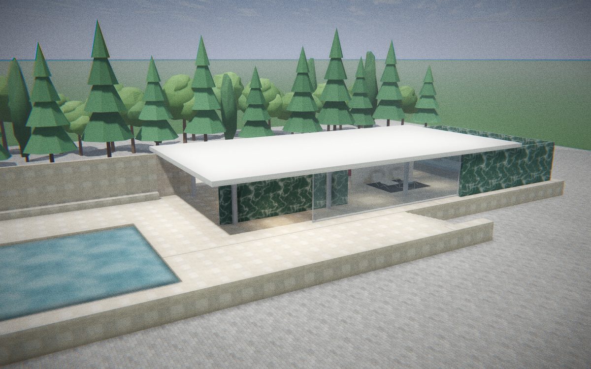 Pavilhão de Barcelona em 3D no Domio